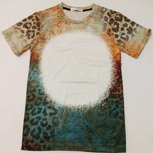 Adult T Shirt Orange Rust Teal